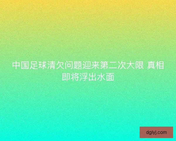 中国足球清欠问题迎来第二次大限 真相即将浮出水面